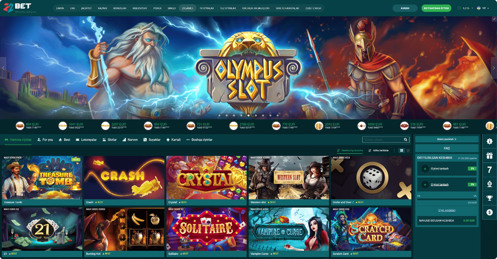 22Bet Casino Slotlari