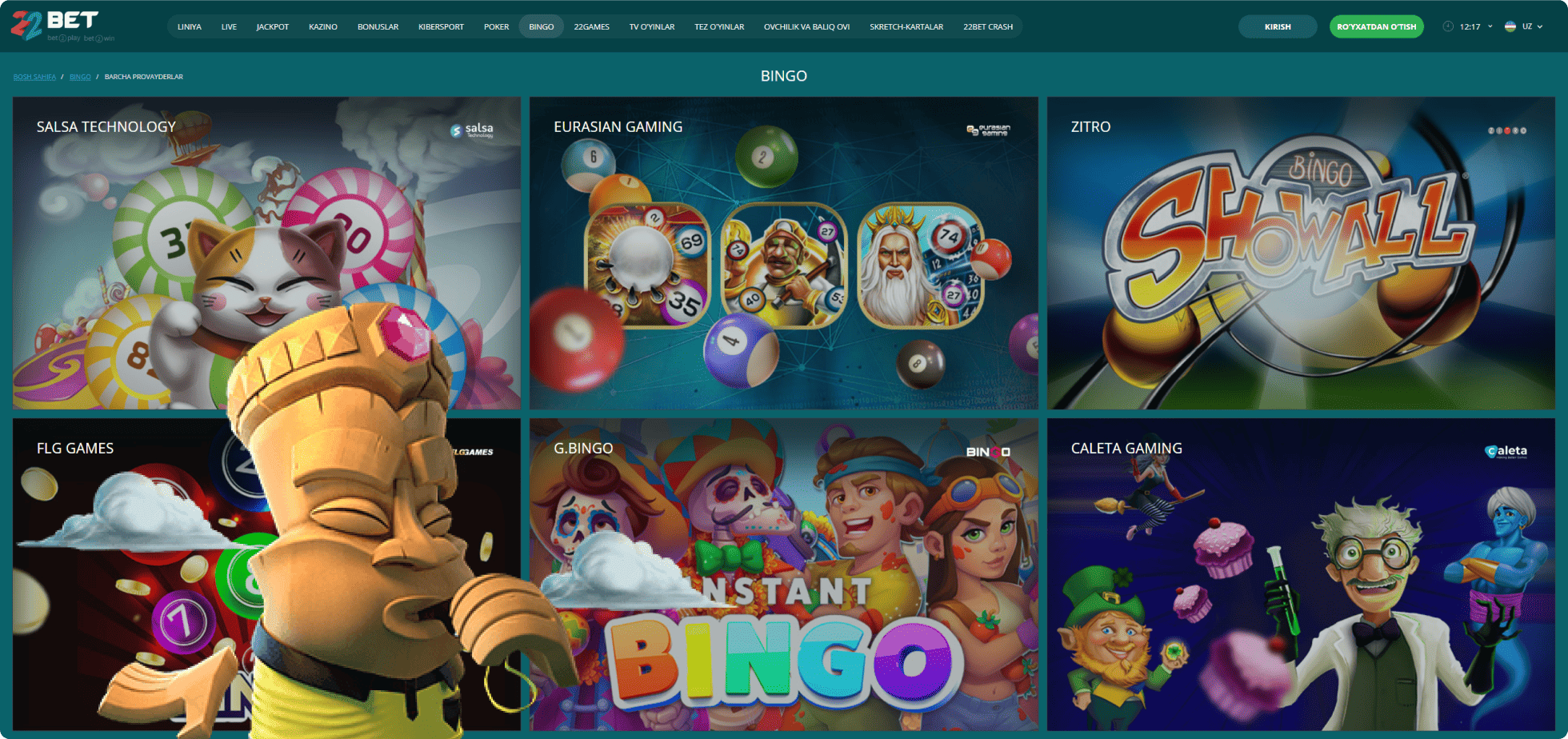 22Bet O'yin Provayderlari